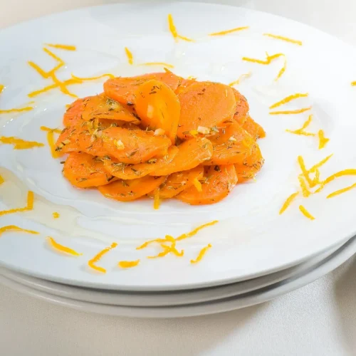 Assiette carotte à la crème.