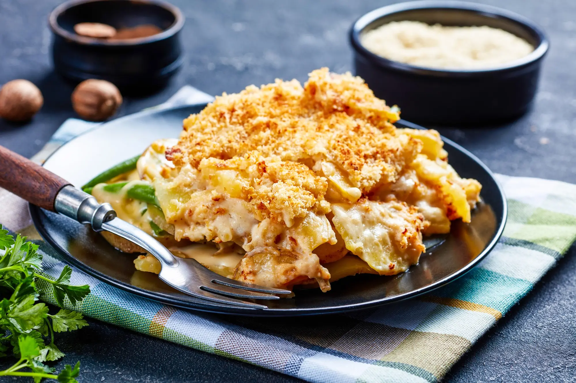 Gratin de chou fleur aux lardons à l’Extra Crisp au Cookeo