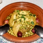 Assiette de pigeon aux petits pois