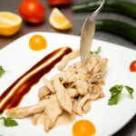Assiette de sauté de dinde à la moutarde