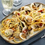 Assiette de spaghetti aux fruits de mer