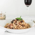 Assiette de risotto jambon champignon