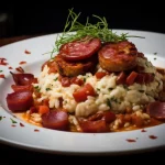 Assiette de risotto au chorizo
