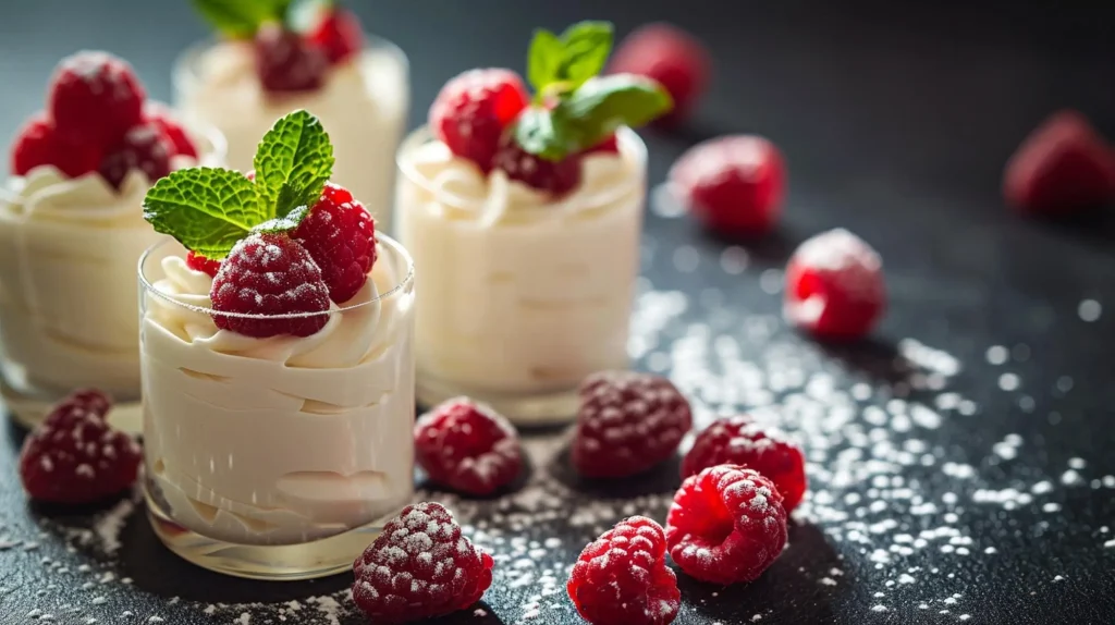 Verrine de crème framboise