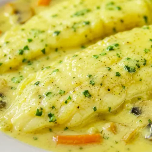 Assiette de filet de sole à la crème