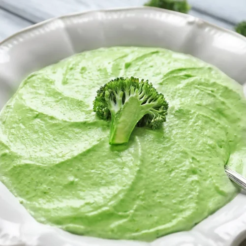 Assiette de mousse de brocoli