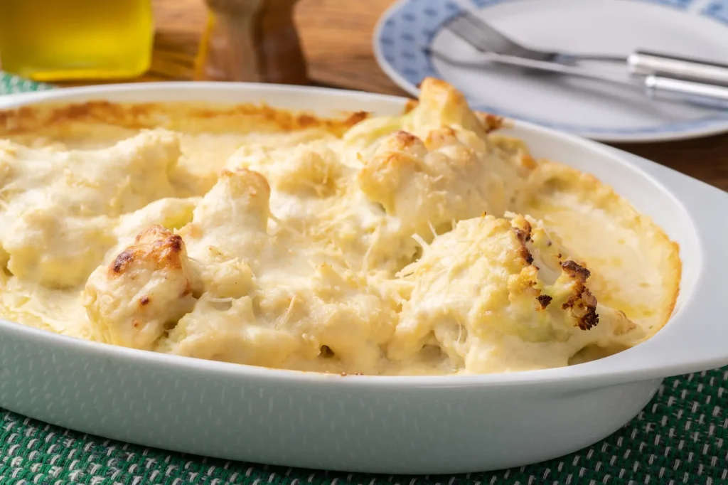 Assiette de chou-fleur à la béchamel